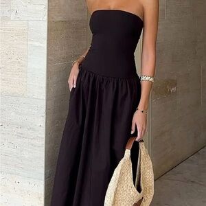 White Fox Boutique Black Strapless Dress